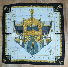 foulard HERMÈS carrè VUE DE LA GALÈRE LA REALE Pure Soie collector Très bon état