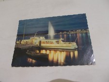 GENEVE  SUISSE SWITZERLAND LA RADE LA NUIT DIE REED BEI NACHT  BATEAU 1er PLAN