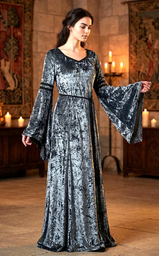 Robe velours maxi - robe, en