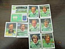 10 STICKERS AS SAINT-ETIENNE VERTS ASSE PANINI FOOTBALL 77 ET 78