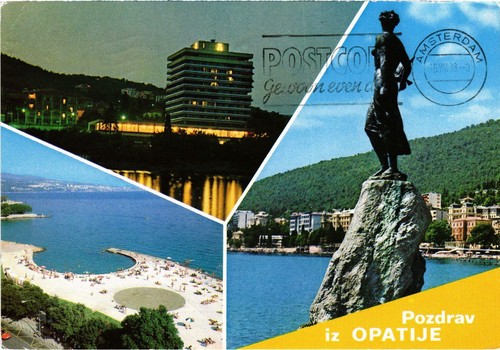 Cpm statue lady pin - statue, up