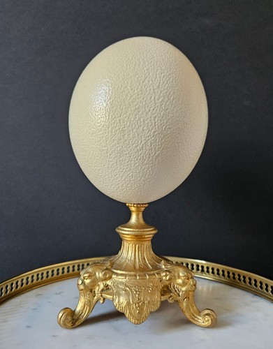 Oeuf autruche socle doré - d'autruche,,