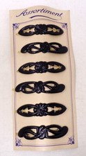 Lot 6 peignes anciens - Barettes à cheveux sur plaquette 1940-50's France