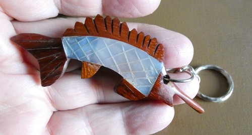 Porte cle bois poisson - cle,