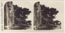 Nice Cascade du Château Photo Stereo Stereoview Papier Argentique Vintage 
