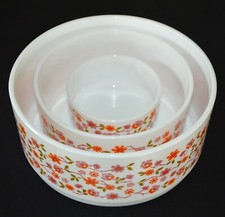 Lot de 3 saladiers bols gigogne ARCOPAL SCANIA orange vintage années 70's