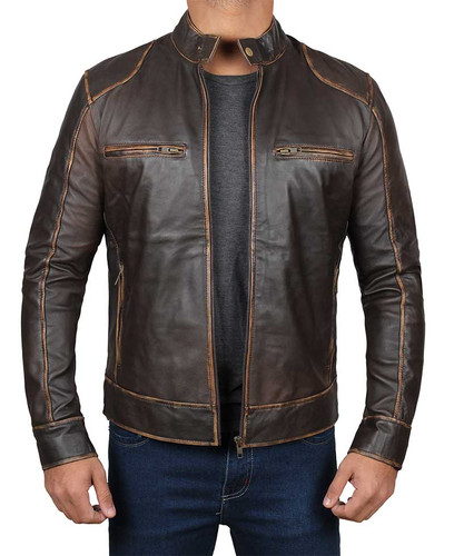 Veste moto cuir d - de,