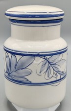 ?Joli pot à épices, à pharmacie, herboristerie, décor floral délicat bleu