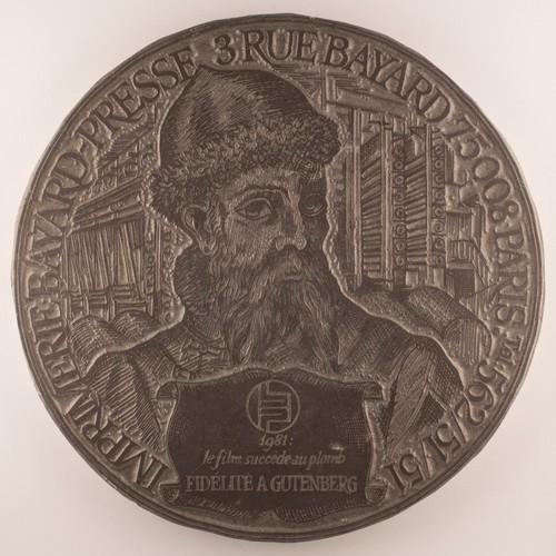 Médaille uniface gutenberg - gutenberg,