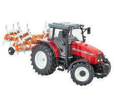 1:32 BRITAINS Massey Ferguson 6290 Tractor With Trailer 2012 Red Orange LC43335