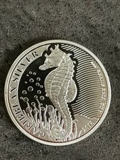 1 DOLLAR ARGENT 1 OZ HIPPOCAMPE SEAHORSE 2018 / + CERTIFICAT / ILE DE LA BARBADE