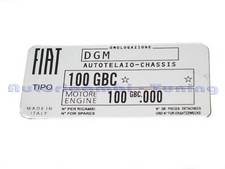 Plaque Résumée Données FIAT