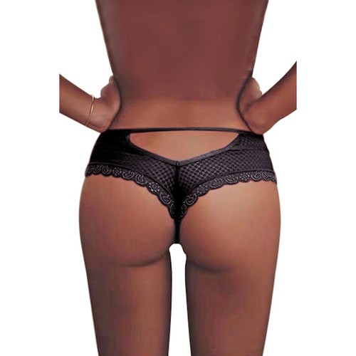 Tanga noir dentelle paris - tanga,