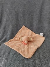 Doudou semi plat éléphant orange - Bengy - Peluche carré - Écharpe fleur