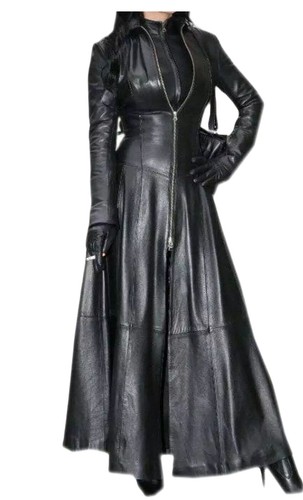 Robe longue cuir véritable - robe,