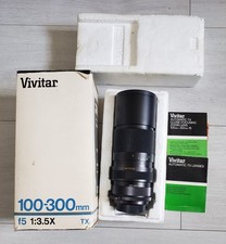 Objectif argentique Vivitar 100-300mm 1:5 f5 tx Auto Zoom 1:3.5x pour photos 
