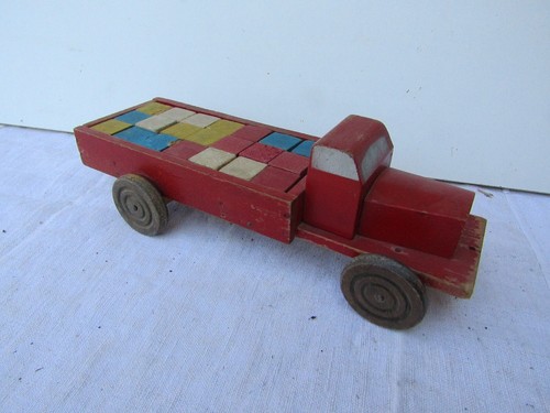 Ancien camion bois jouet - bois,