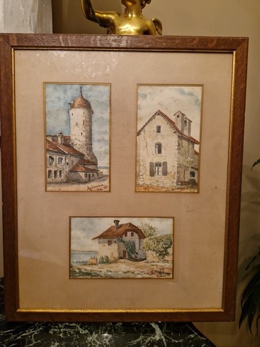 Aquarelle ancienne - aquarelle,