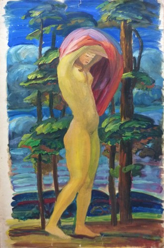 Femme nue drap rouge tampon - rouge,
