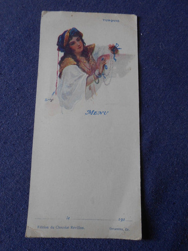 Ancienne chromos menu chocolat - chromos,