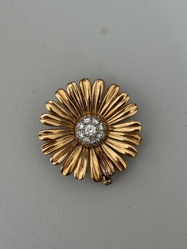 7656 broche fleur vintage or - broche,