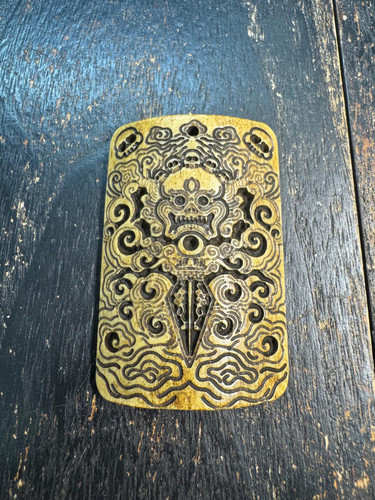 Pendentif phurba crâne os - pendentif,