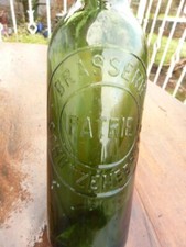 Vintage 1900 old French Beer glass bottle Biere d'Alsace SCHUTZENBERGER