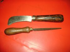 ANCIEN Couteau à greffer VITICULTURE + lime douce d'affûtage 20 cm manche10,5 cm