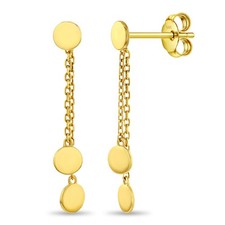 14k Or Pièce Pendantes Enfants / Preteen/Ado Boucles D'Oreilles