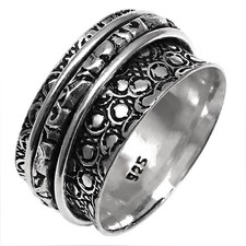 Bague toupie en argent pour