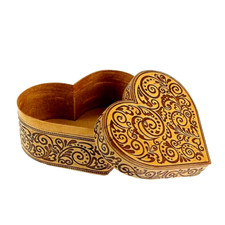 Boite à bijoux original en bois - boite Coeur - Artisanat russe Boite en écorce
