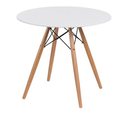 Table ronde blanche naturelle - table, blanche/naturelle