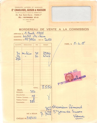 1955 laitiers avicoles - laitiers, ets