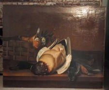 Tableau Ancien À L'huile Sur