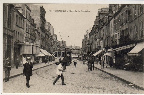 Cpa cherbourg rue la - 50,