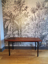 BANC à LATTES MODERNISTE VINTAGE TECK Métal-DESIGN  50 60 70-bout de lit