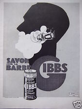 PUBLICITÉ 1929 GIBBS SAVON POUR LA BARBE - P.THIBAUD - ADVERTISING