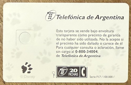 Argentine disney carte sans - carte,