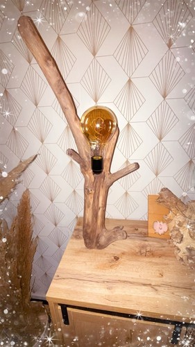 Lampe bois flotté - lampe,