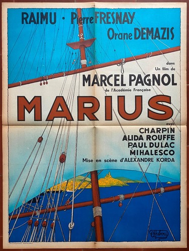 Affiche marius marcel pagnol - marius,