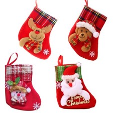 4 Pcs Chaussette Botte de Noël décorative personnalisée avec prénom pour chem...
