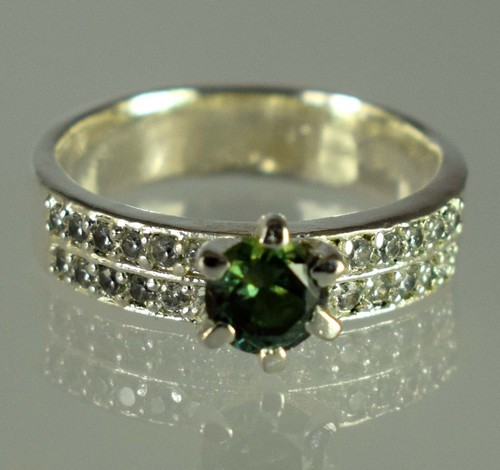 Vert diamant rond solitaire - vert,