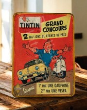 plaque métal vintage Tintin