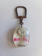 Porte-clés BOURBON mobile Scotch Whisky WHITE HORSE Keychain vintage 60'