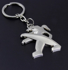 ☆ Porte Clé Peugeot 3D Métal Chrome Emblème Logo  Accessoire ( keychain) ☆