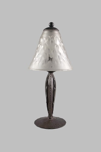 Lampe art deco verre pressé - art,
