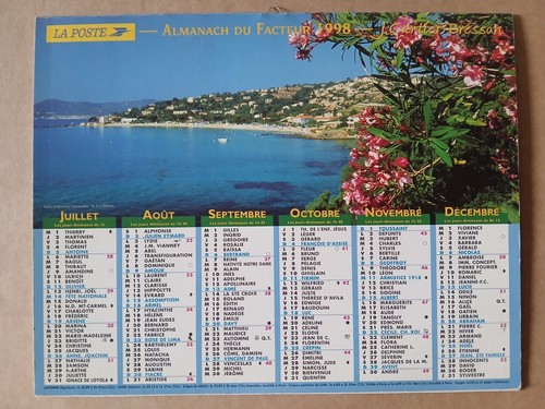 Calendrier ptt almanach la - ptt,