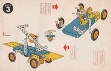 Meccano Notice Boîte 3 Tramway grue scie benne chariot voiture avion   