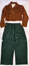Ancien costume  garçon veste croisé & pantalon vert sapin et pain brulé