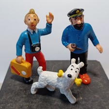 Figurines TINTIN  Bully PIB(1975) - Tintin valise + Milou os jaune et Haddock 